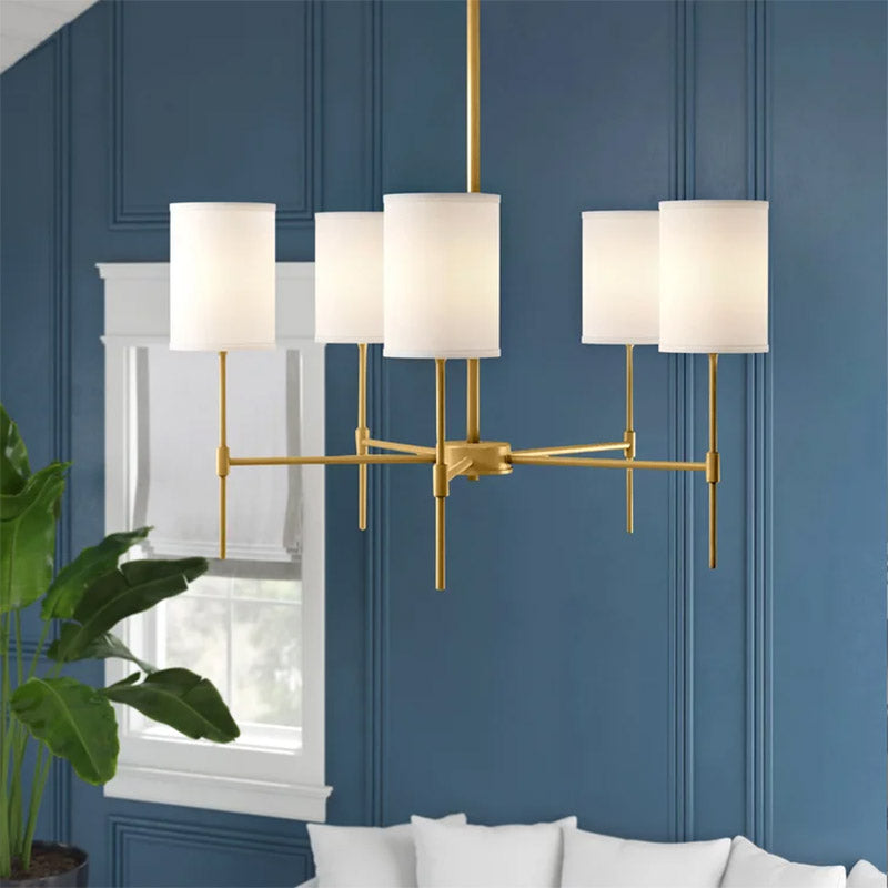 Masimol Modern LED Chandelier Black/Gold Metal/Fabric Bedroom/Living Room