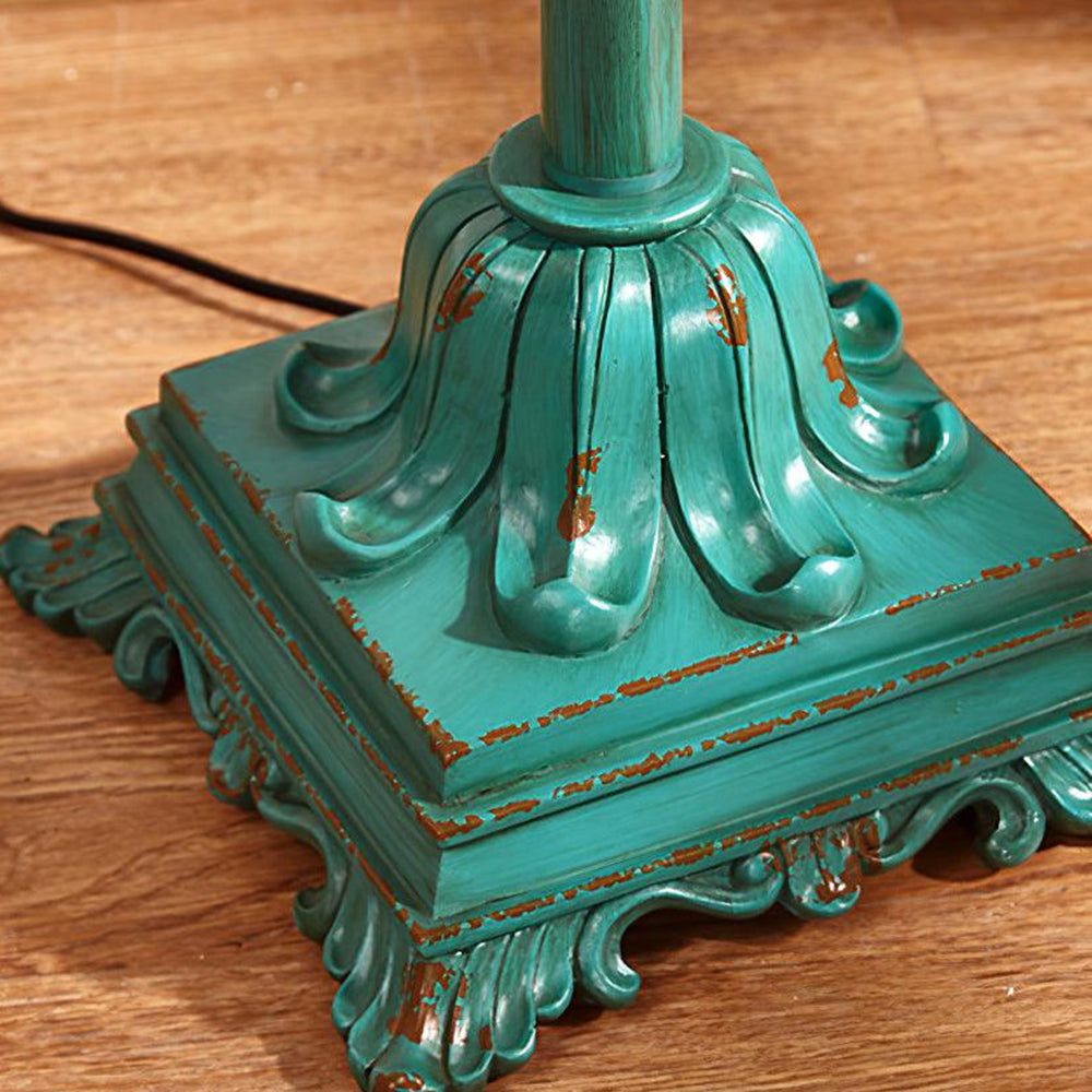 Kodapun Floor Lamp Table Vintage, Metal/Resin, Green, Living Room
