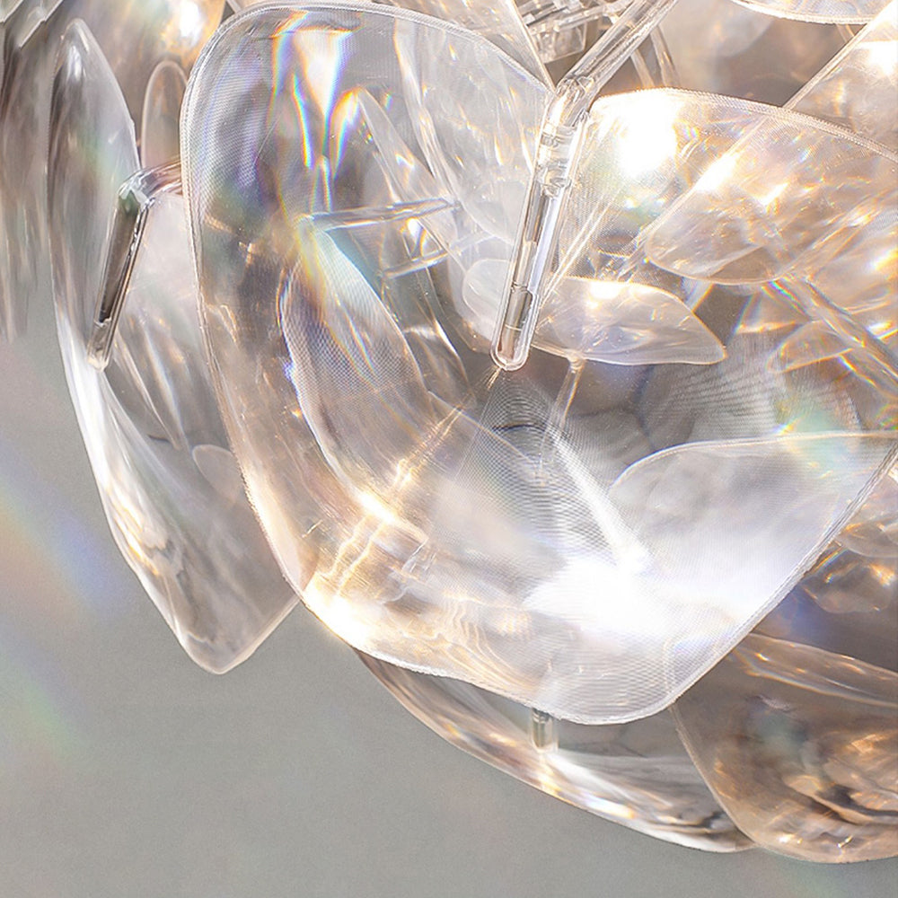 Ranaden Unique Diamond Flower Metal Pendant Light, Living Room