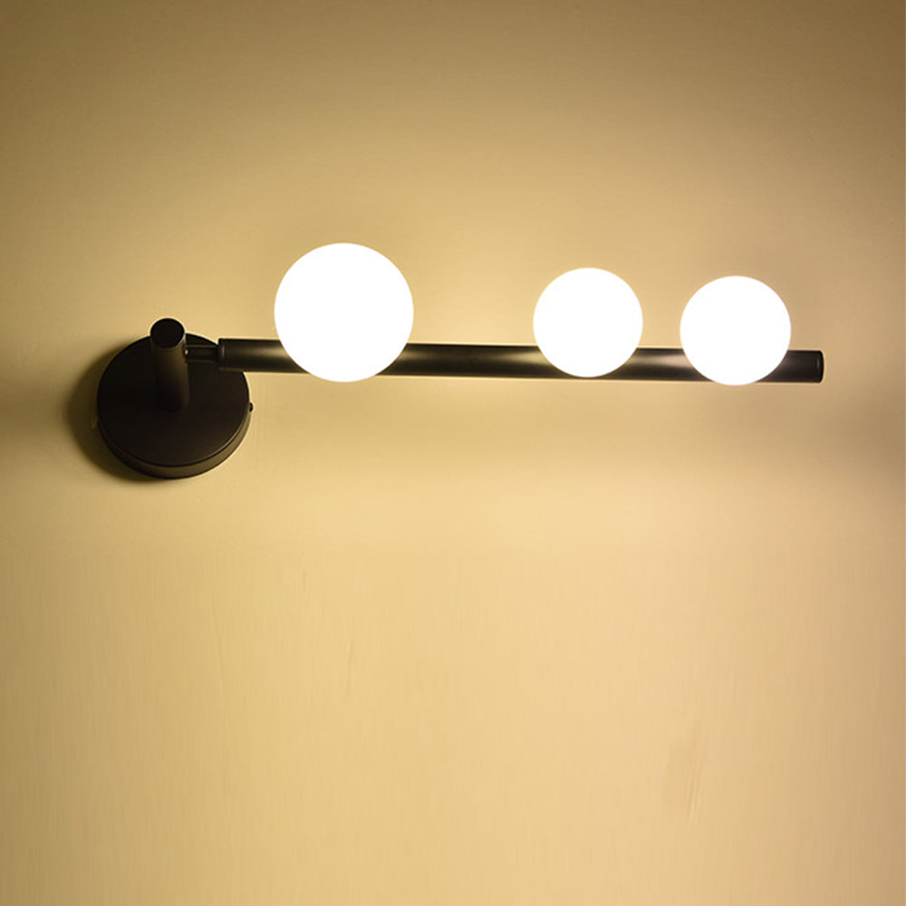 Kusinot Modern Globe Metal/Glass Wall Lamp, Black/Gold
