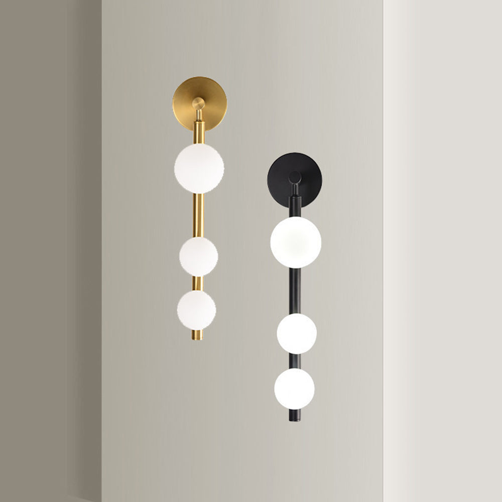 Kusinot Modern Globe Metal/Glass Wall Lamp, Black/Gold