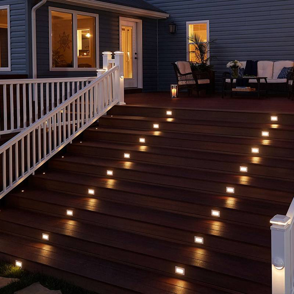 Medogal Modern Metal Rectangular Outdoor Deck/Step Light, Black