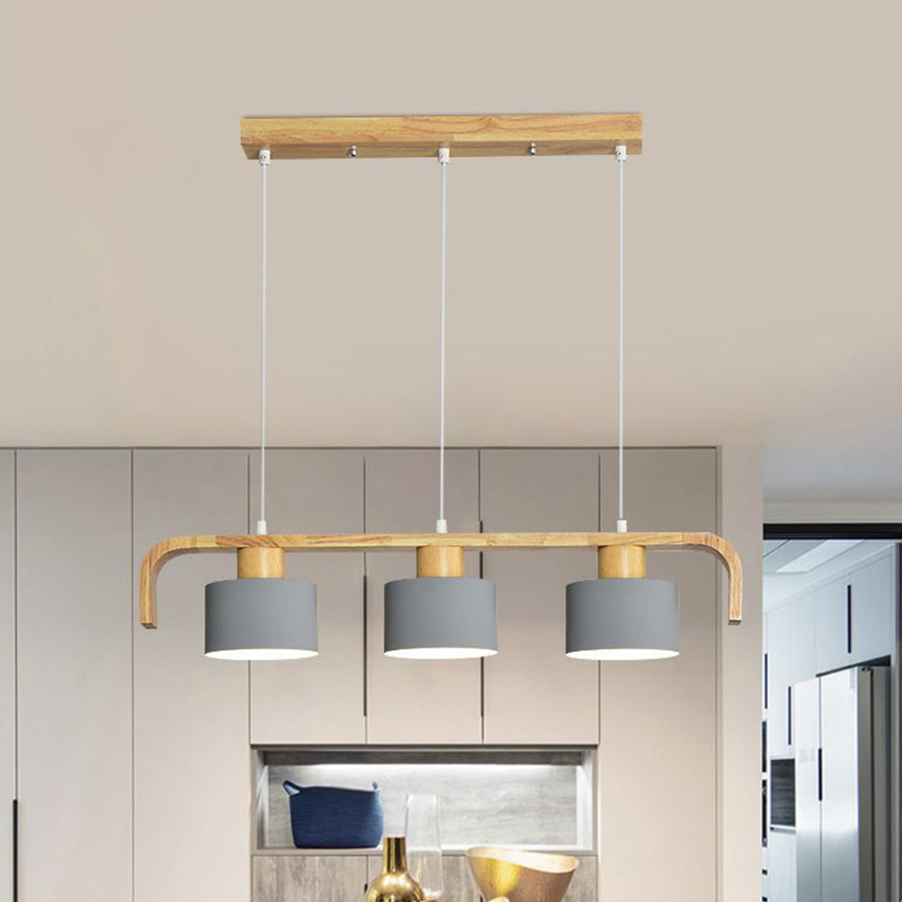Vaneram Pendant Light Cylinder Nordic, Bamboo, White/Green/Gray, Bedroom