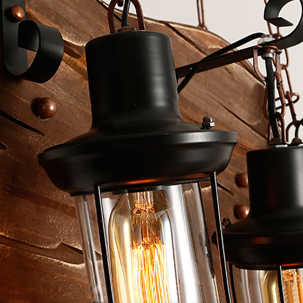 Zikukir Farmhouse Guitar Pendant Light, Metal/Wood, Walnut