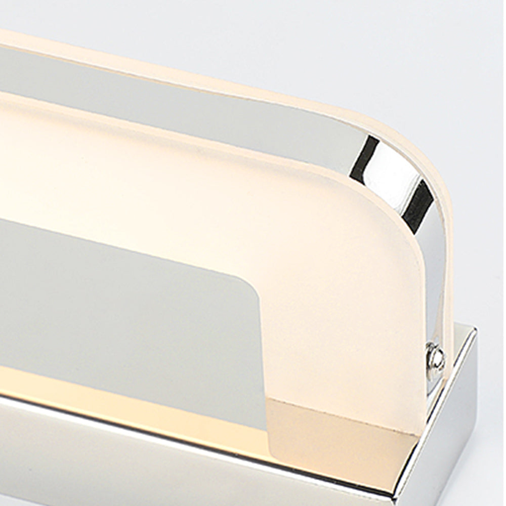 Vutemid Nordic Linear Metal Mirror Front Wall Lamp, Chrome/Black