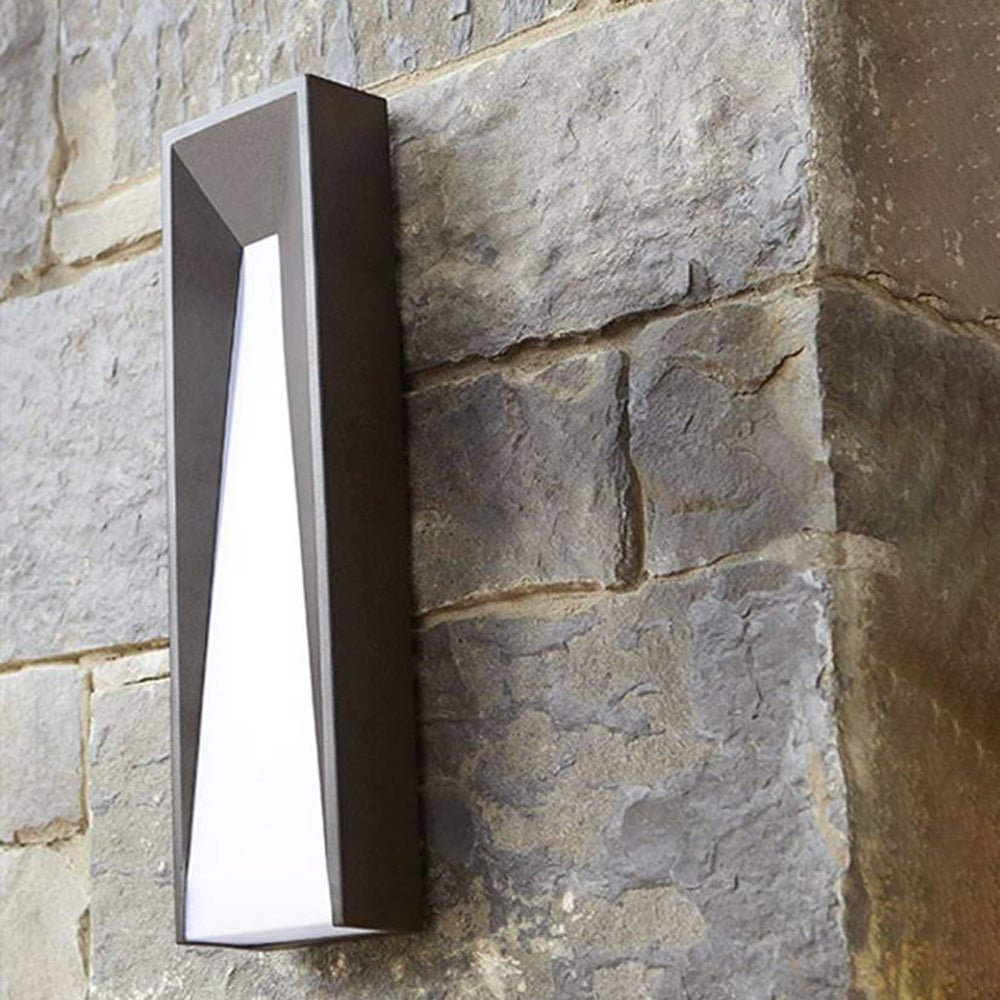 Gugalan Modern Rectangular Metal Outdoor Wall Lamp, Black/White