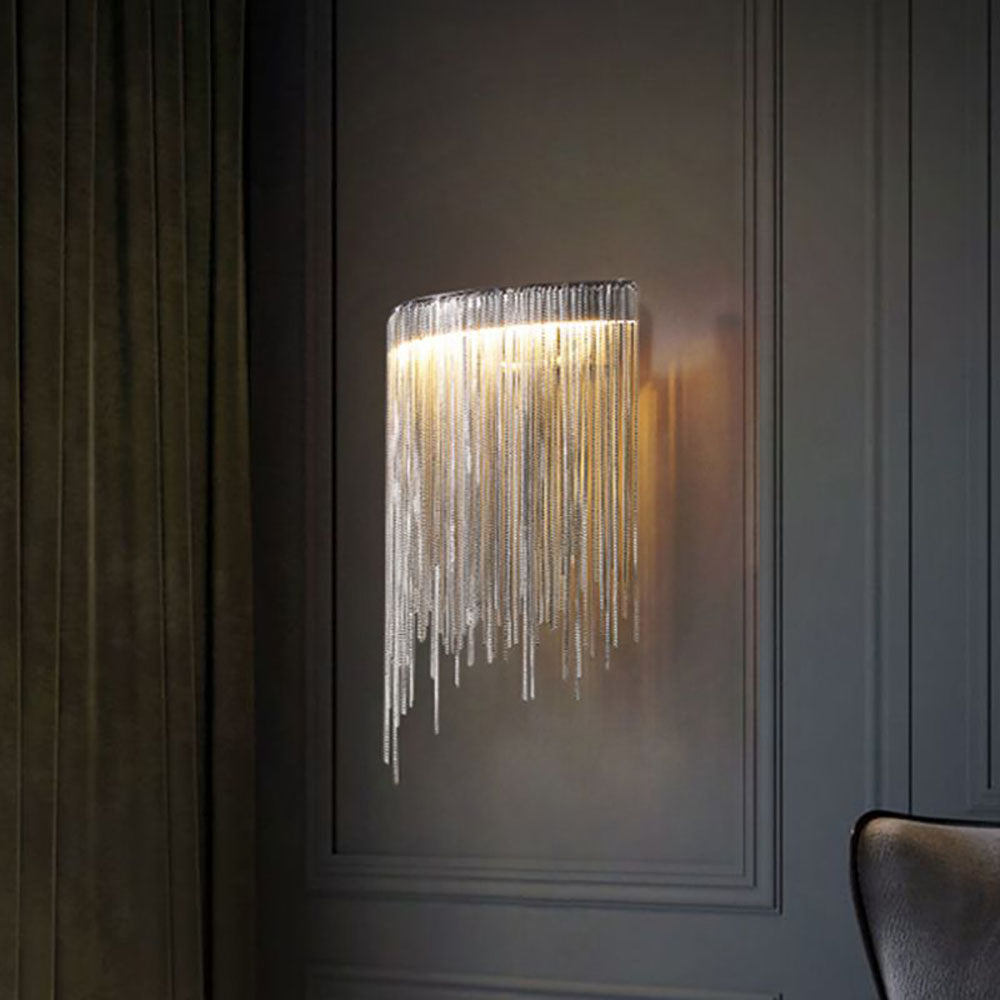 Hemapin Wall Lamp Decorative/Modern, Tassel Chain, Silver, Living Room