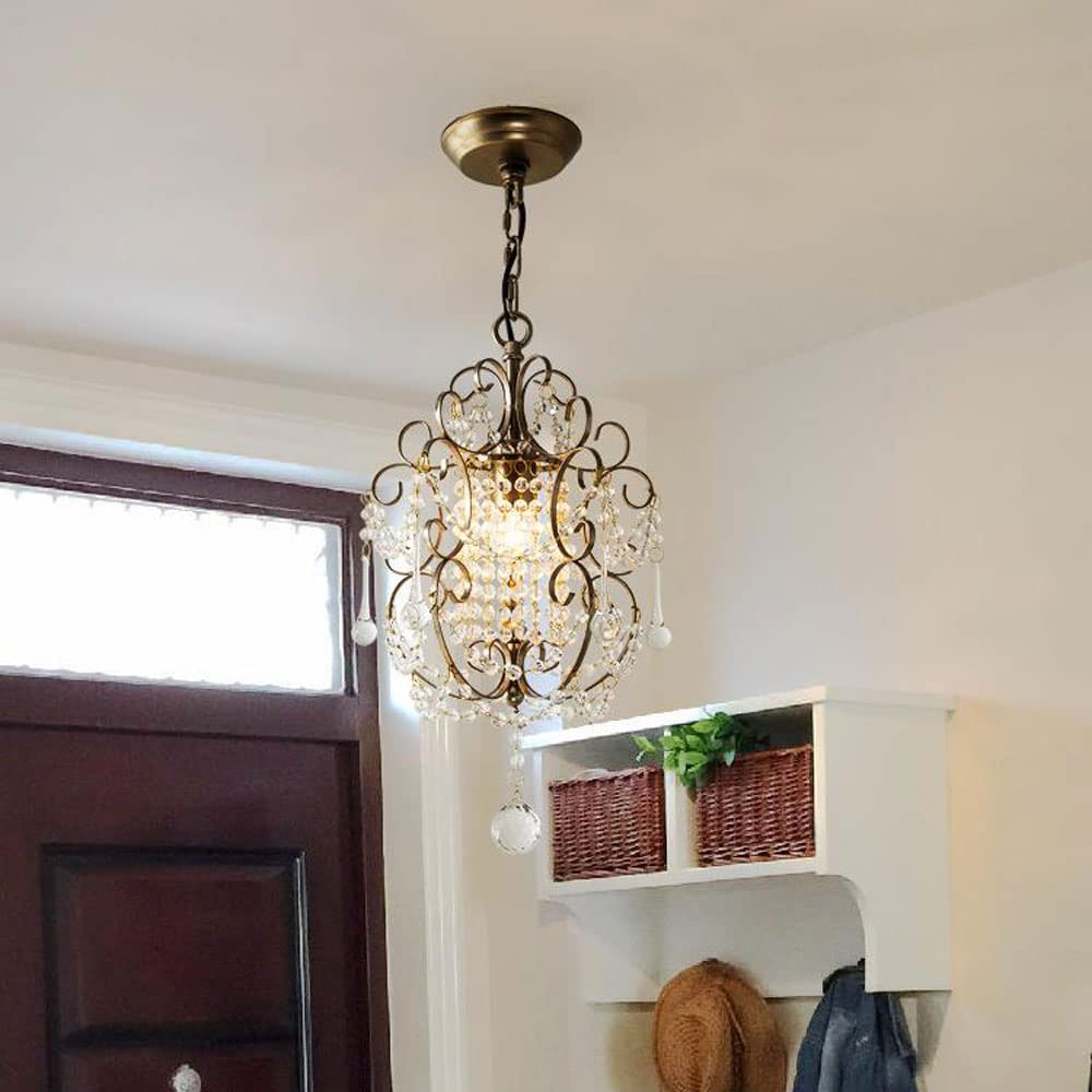 Gugevori Modern Metal Crystal Pendant Light Bedroom