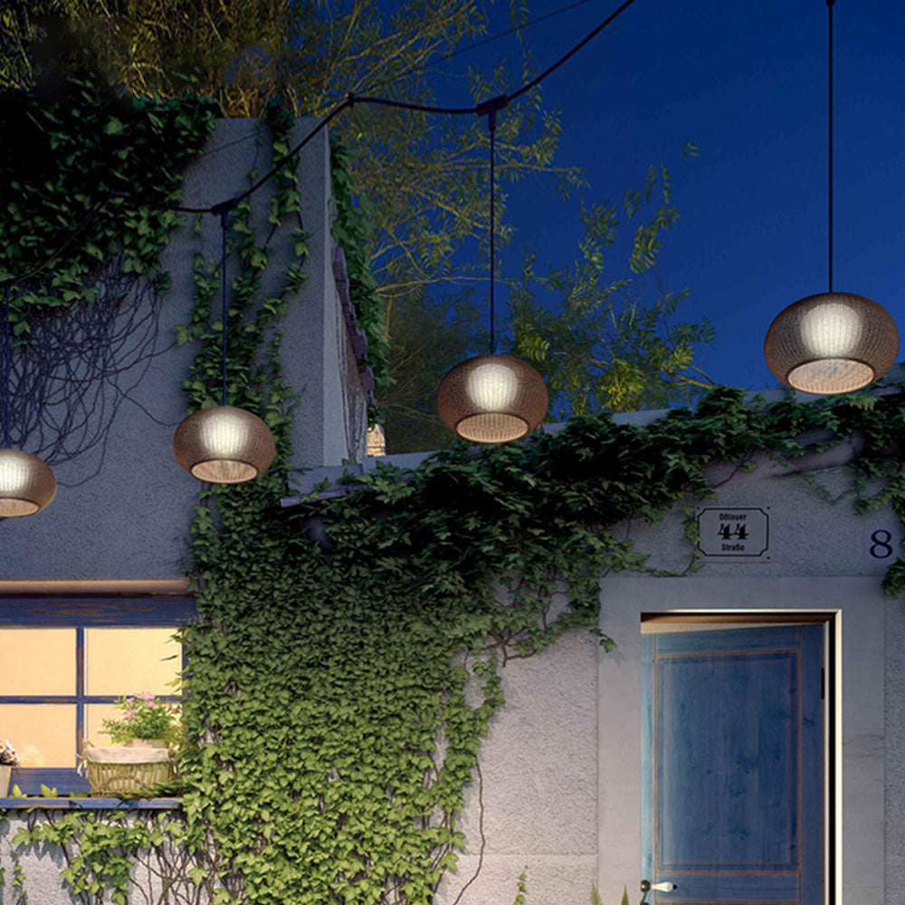 Taporok Modern Lantern Pendant Light, Metal/, Beige/Coffee
