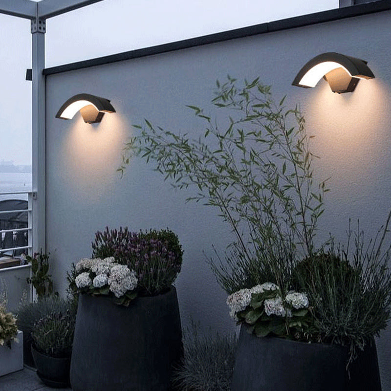 Alvyn Wall Lamp Nordic Arc Waterproof LED Outdoor Black-Neutral Decor