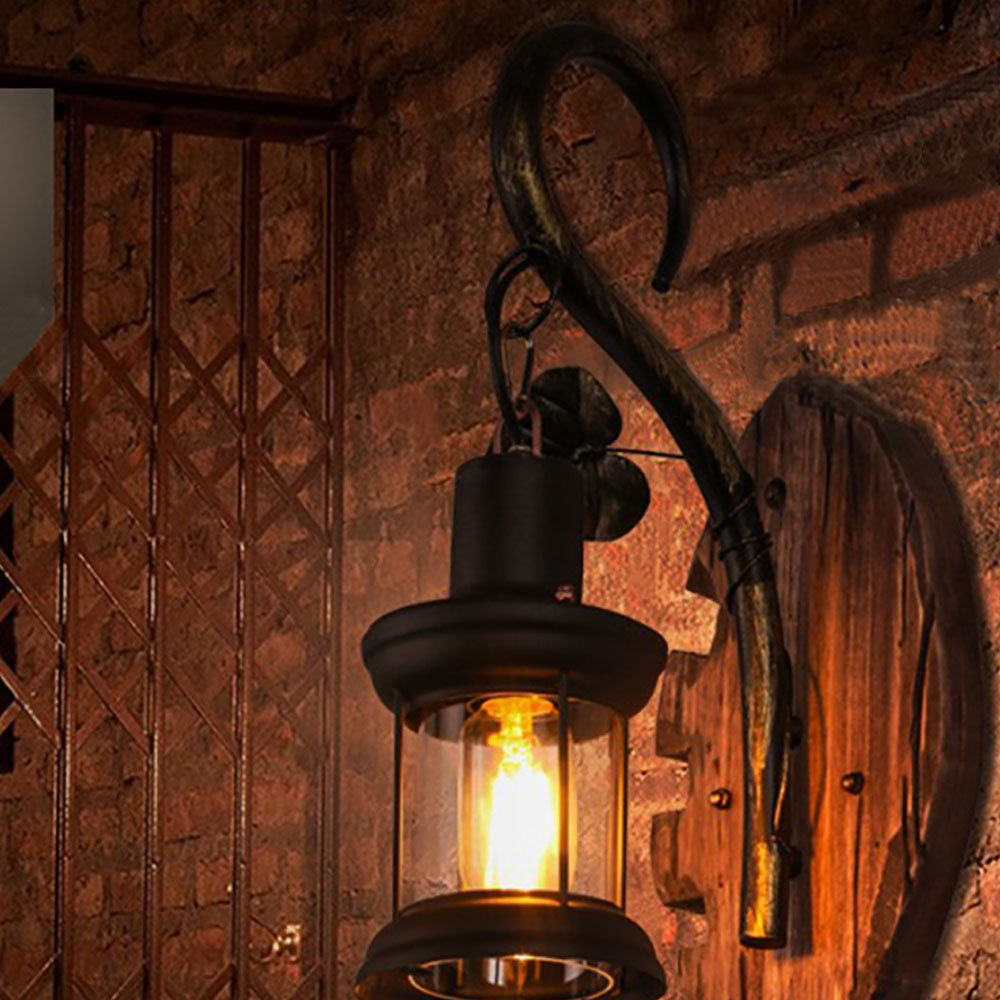 Hodenok Wall Lamp Fish Shape Vintage, Wood/Metal, Bedroom