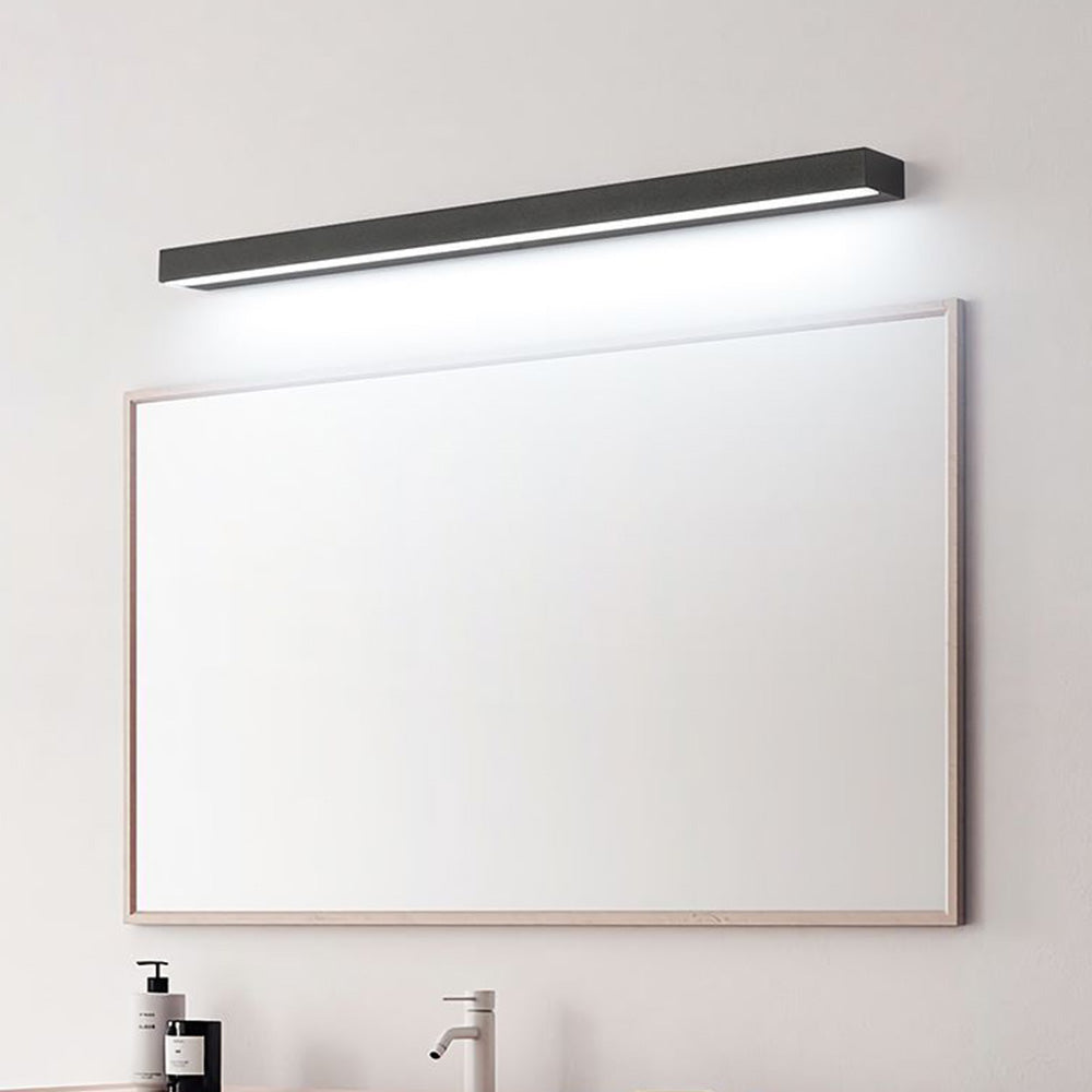 Cuguver Modern Rectangular Linear Mirror Front Wall Lamp, Black