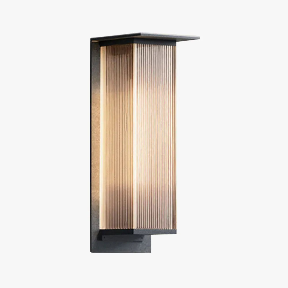 Zevotar Modern Rectangular Metal Outdoor Wall Lamp, Black