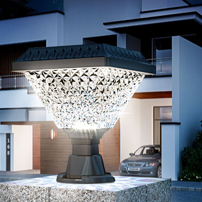 Ravurim Modern Geometry Outdoor Floor Lamp, Black