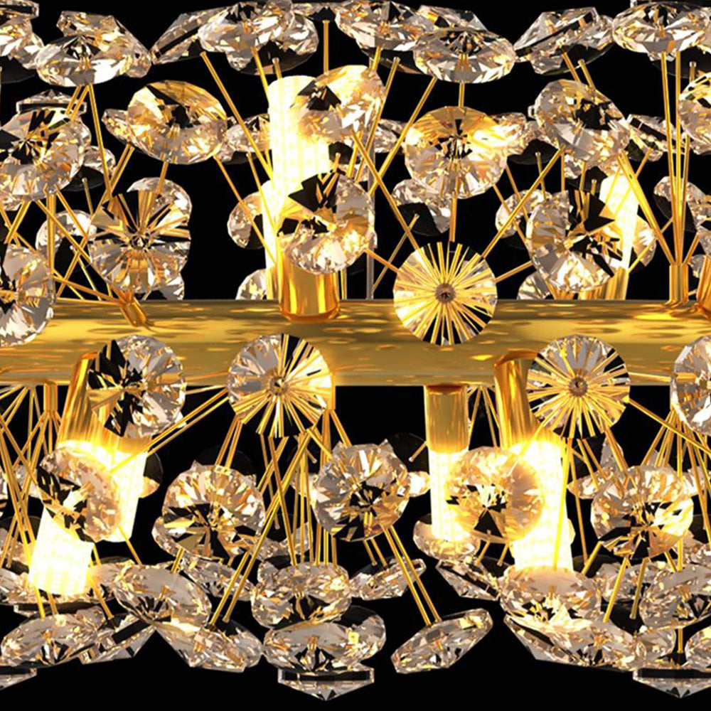 Copulod Luxury Lineal/Flower Chandelier, Gold, Metal/Crystal