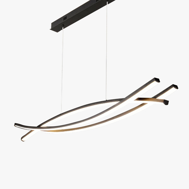 Beribar Modern Linear Metal Pendant Light, Black