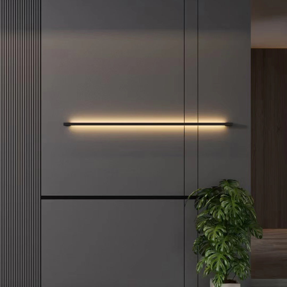 Evoa Modern Slim Linear Black LED Wall Lamp-Neutral Decor