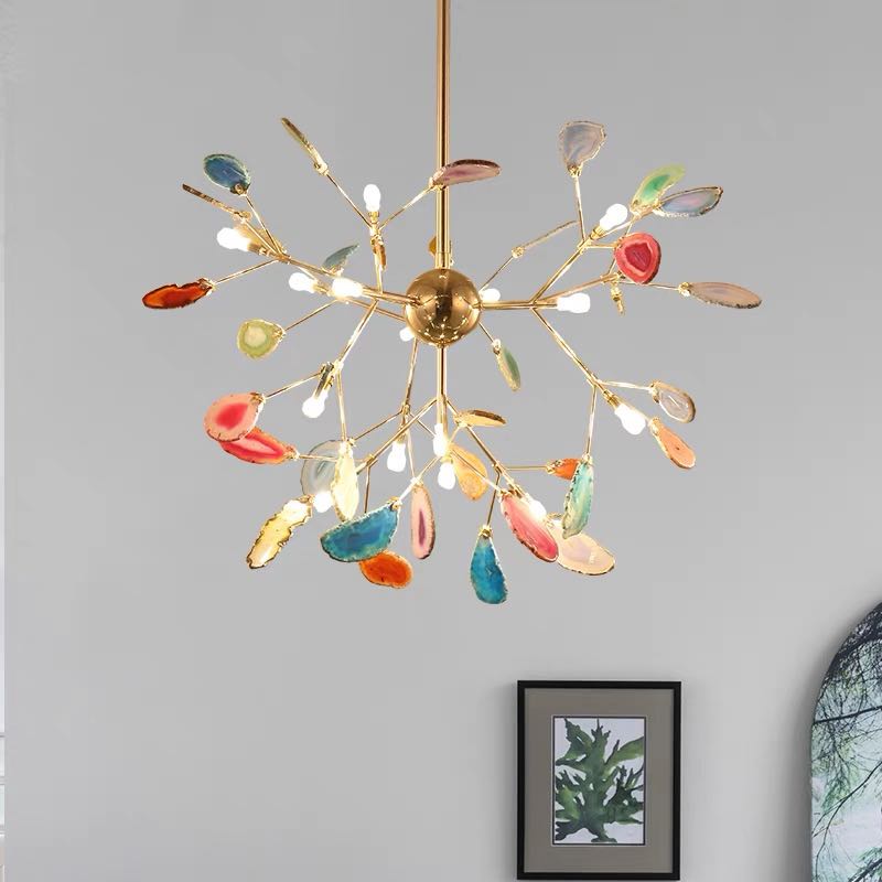 Jadekit Agate Creative Colourful Chandelier Bedroom/Living Room