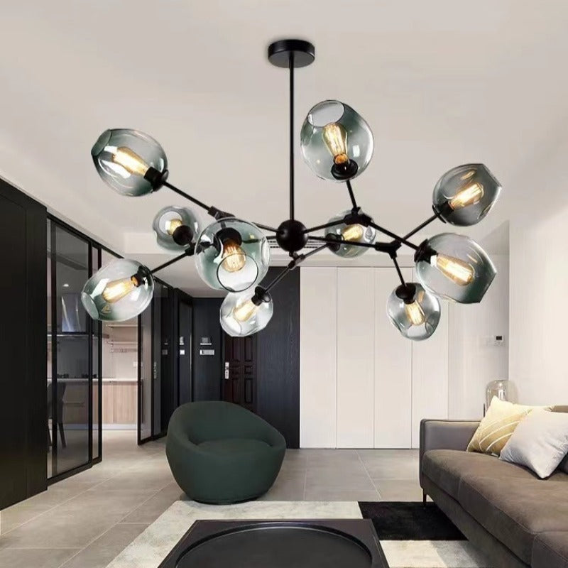 Pobibem Modern Bubble Metal Pendant Light, Black/Gold