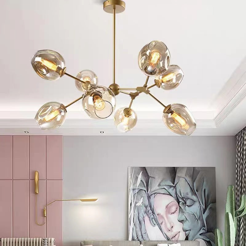 Pobibem Modern Bubble Metal Pendant Light, Black/Gold
