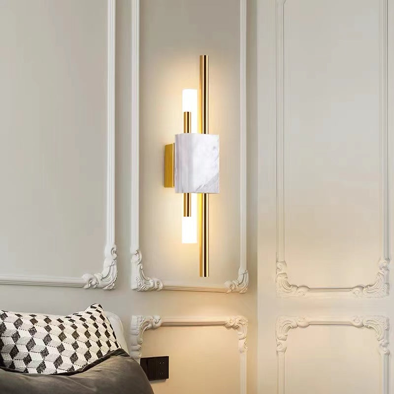 Zebigen Modern Metal/Marble LED Wall Lamp