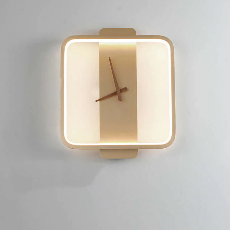 Cukiper Cukiper Square Clock Metal & Wall Lamp, Gold