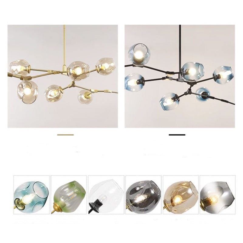 Zerin Nordic Modern Glass Pendant Light Clear Bubble-Neutral Decor
