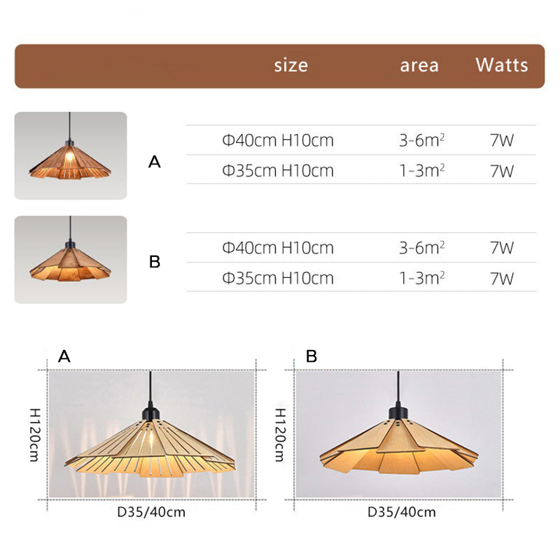 Kuvabuk Retro Pendant Light, Metal & Wood