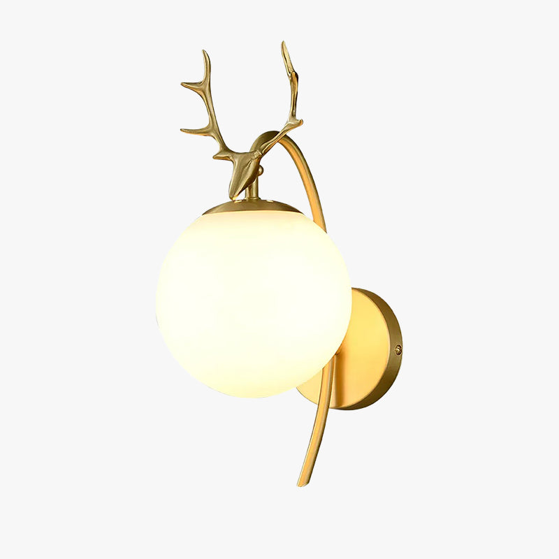 Duruson Modern Art-Deco Deer Bedside Wall Lamp, Black/Gold