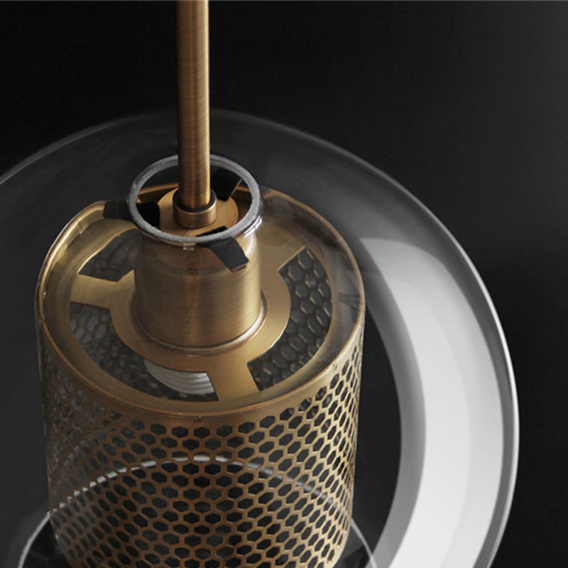 Nerel Contemporary Golden Pendant Light, Glass, Globe/Cylindric-Neutral Decor