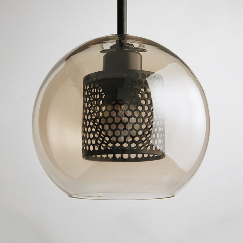 Nerel Contemporary Golden Pendant Light, Glass, Globe/Cylindric-Neutral Decor