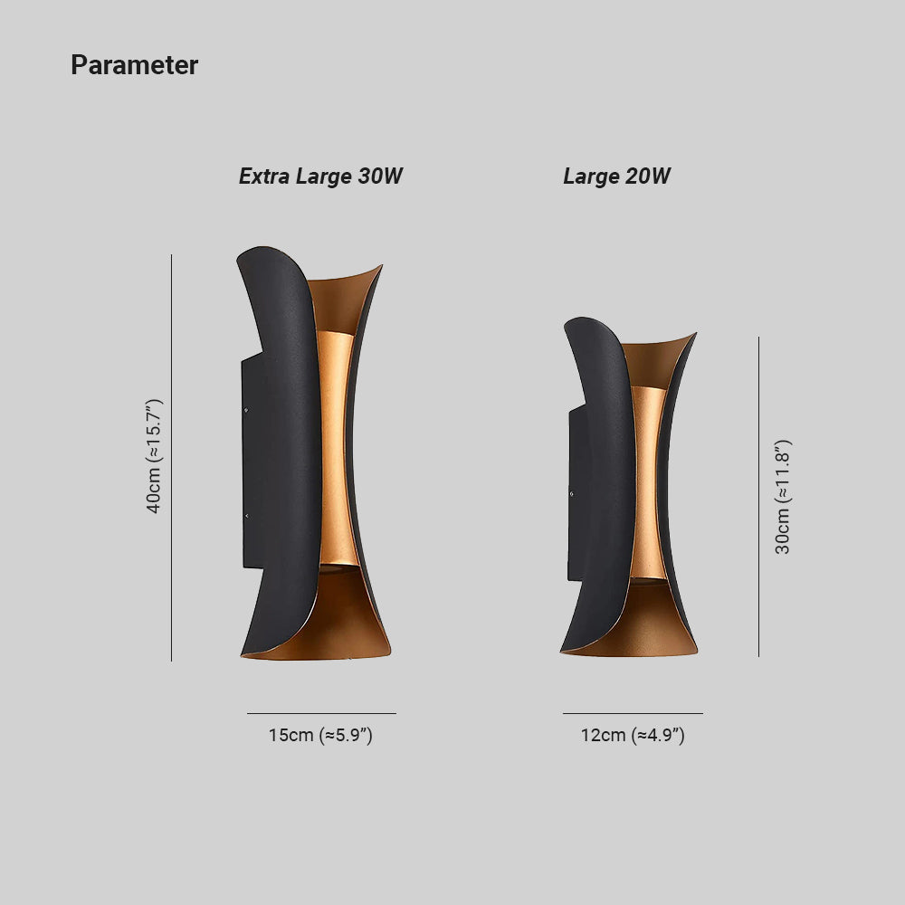 Calyxor Wall Lamp Curved Outdoor Wall Mounted LED-Neutral Decor