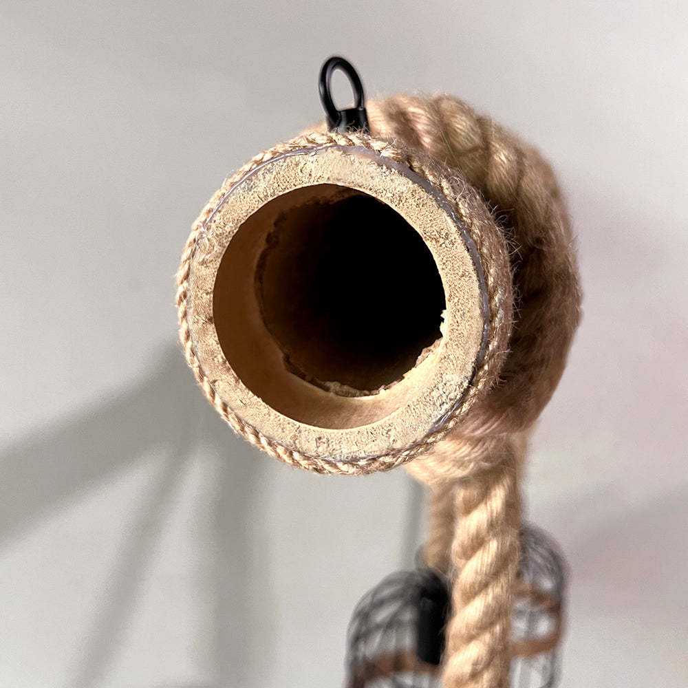 Helamed Vintage 3 Heads Wood Rope Pendant Light