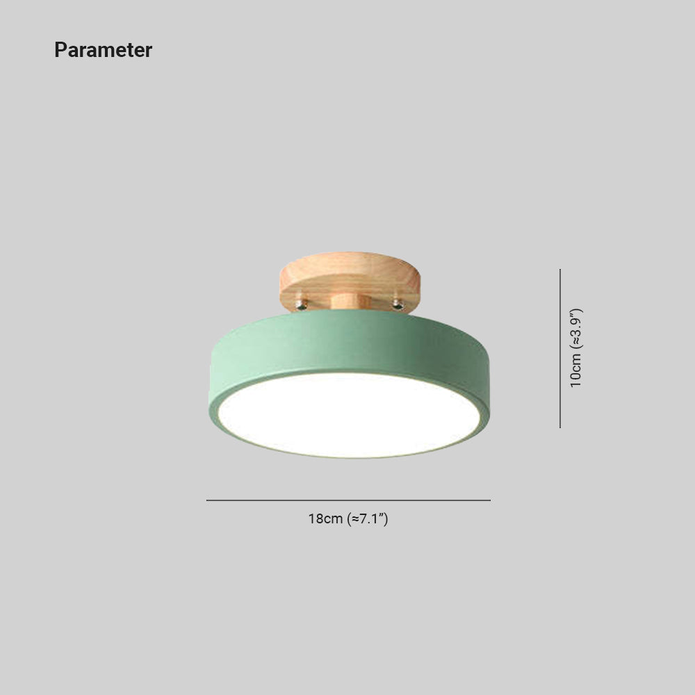 Zera Round LED Flush Mount Ceiling Light Modern Wood Colorful-Neutral Decor