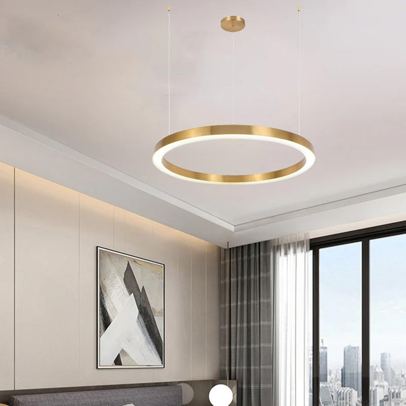 Segugis Modern Ring Metal Pendant Light, Gold