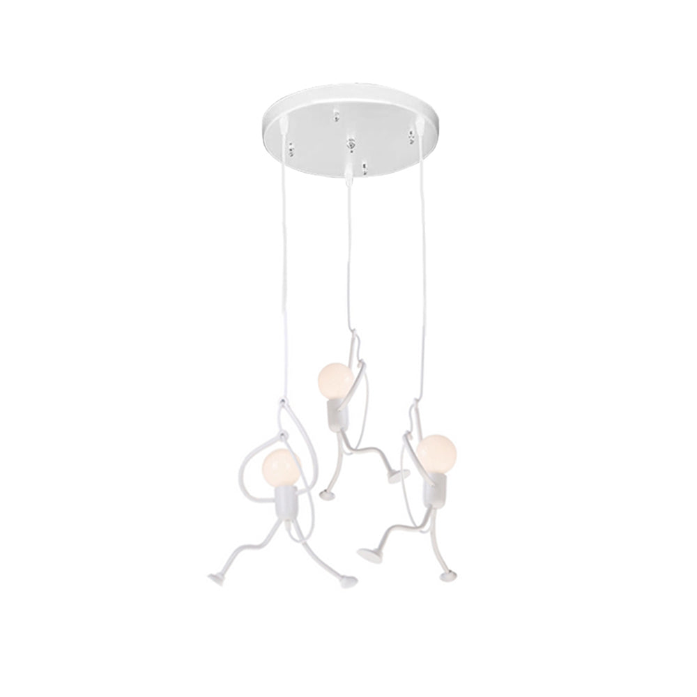 Esi Retro Modern Iron Man Pendant Light, Black-Neutral Decor