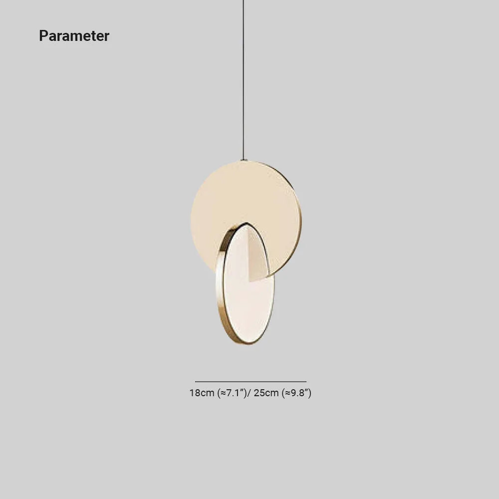 Ceripis Pendant Light, Disc, Gold/Silver