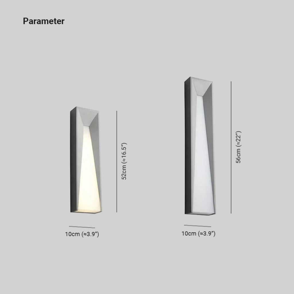 Gugalan Modern Rectangular Metal Outdoor Wall Lamp, Black/White