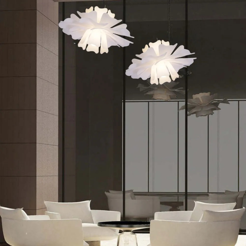 Eldor Elegant Flower Pendant Light White-Neutral Decor