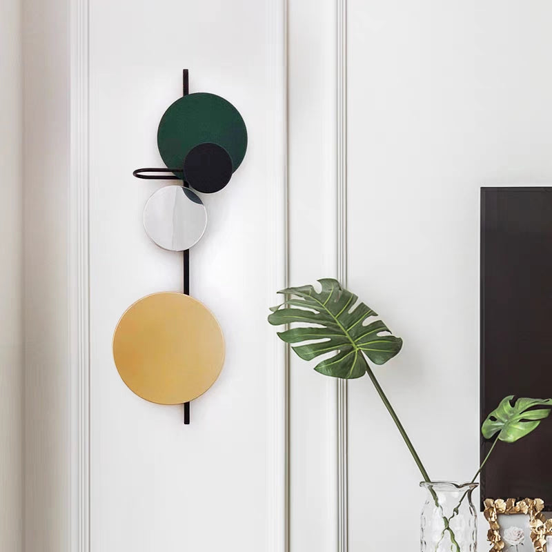 Mogasum Modern Art Deco Circular Colorful Metal Wall Lamp