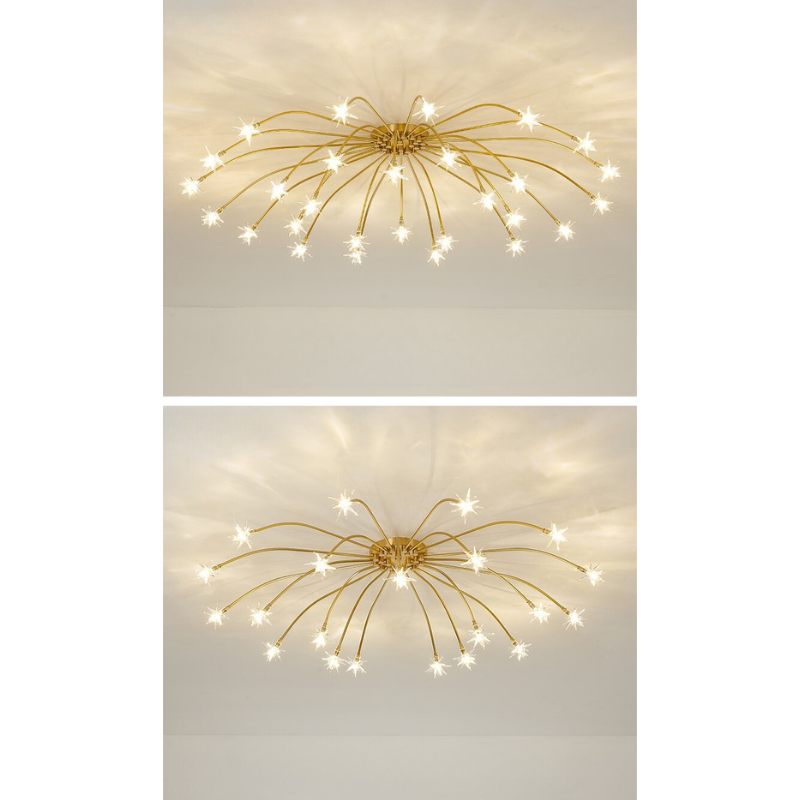 Riteluru Art Deco Starry Flush Mount Ceiling Light