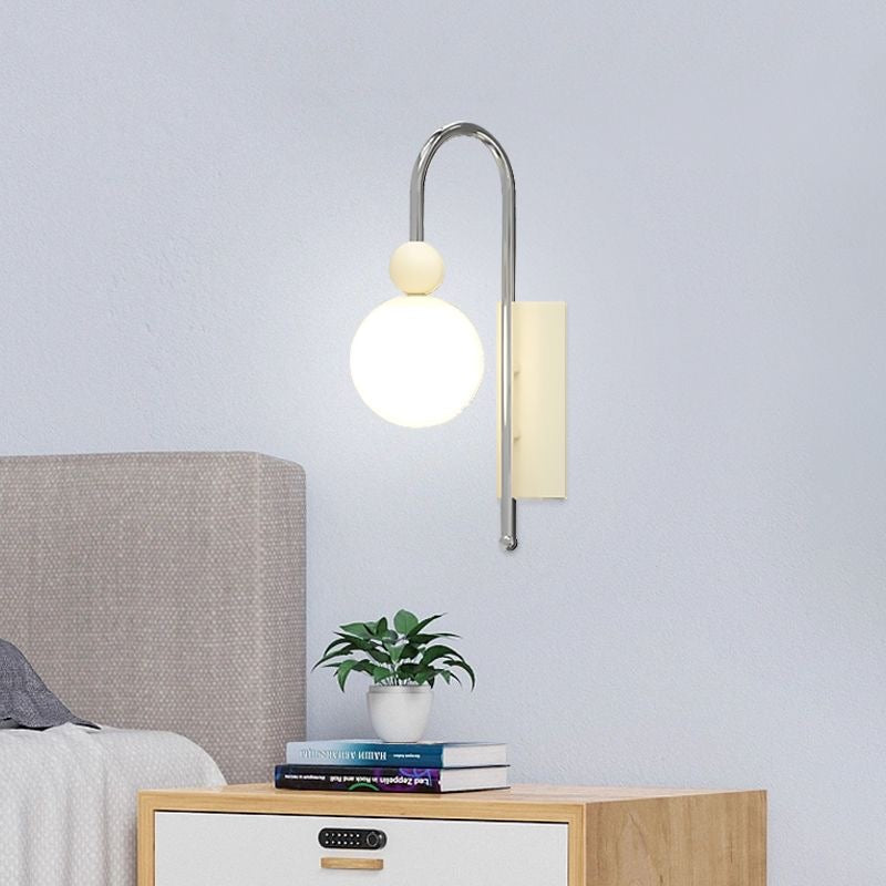 Murovud Modern LED Indoor Wall Lamp Red/Coffee Metal/Glass Bedroom