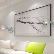 Sirupor Wall Lamp Dome Modern, Metal Arm Adjustable, Black/White, Bedroom