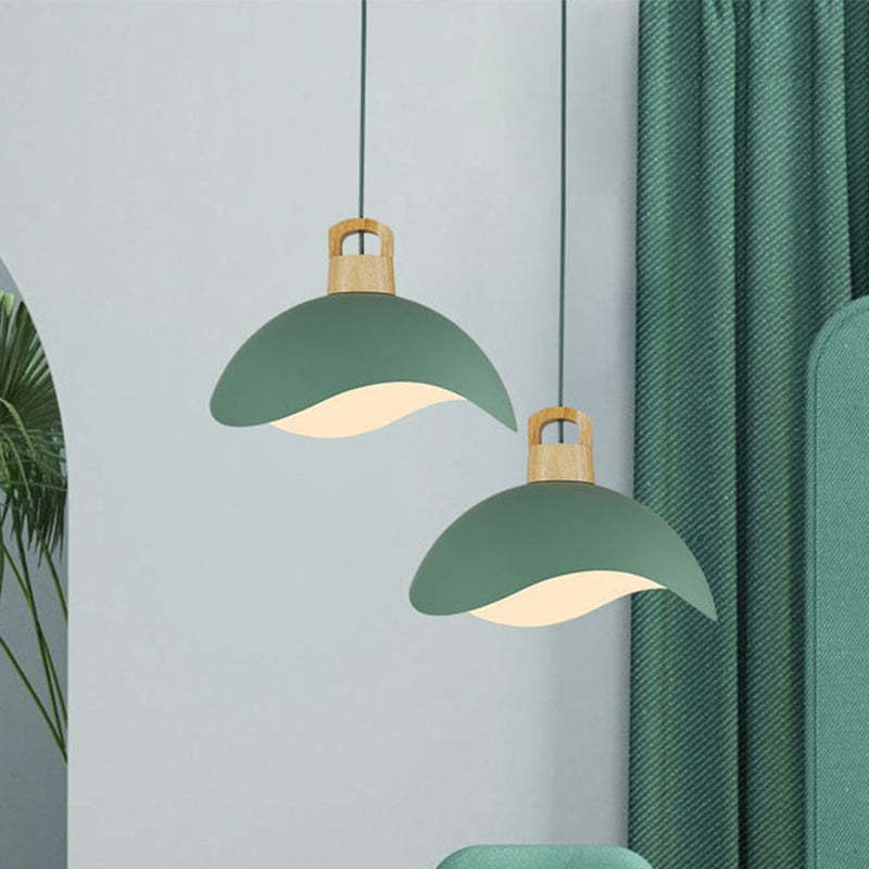 Hobokik Colorful Shade Single Pendant Lights, Wood & Metal