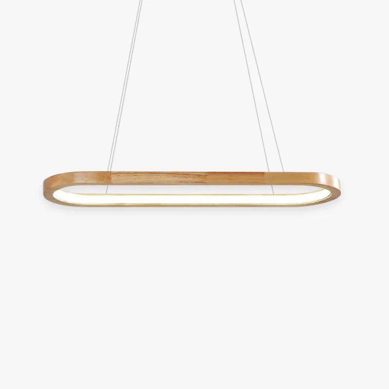 Lyraen Contemporary Oval Wooden Pendant Light-Neutral Decor