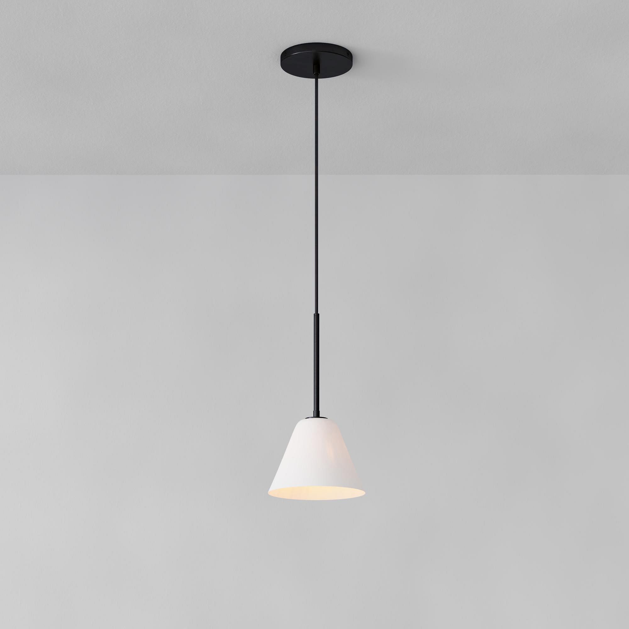 Cone Milk Clear Glass Cone Pendant Light for Kitchen
