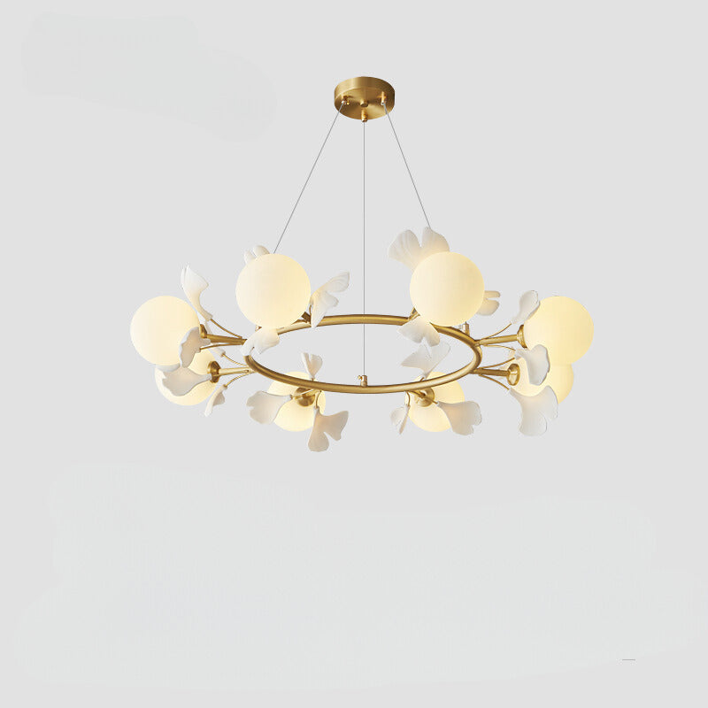Gimageni Luxury Minimalist Chandelier Creative Leaf Glass Living Room