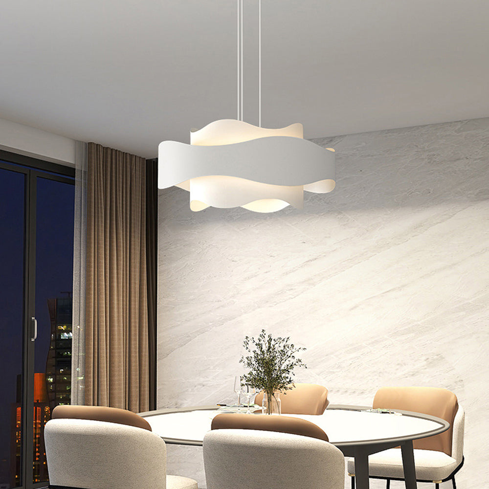 Gadedol Art Deco Flower Shape Pendant Light, White