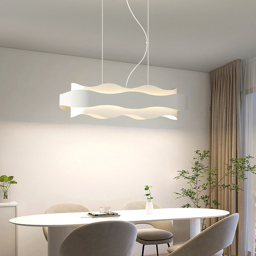 Gadedol Art Deco Flower Shape Pendant Light, White