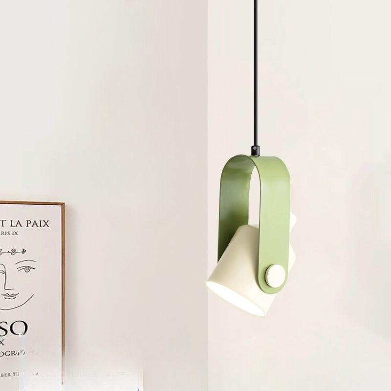 Pipevom Modern Metal LED Pendant Light White Green Black Bedroom